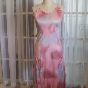 Small Pink, Blue & Purple Full Lenth Spaghetti Strap Dress